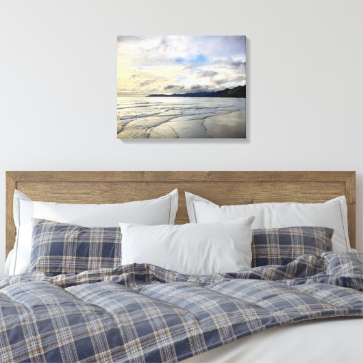 Dramatische zonsondergang foto Pismo Beach Califor Canvas Afdruk (Insitu (Slaapkamer))