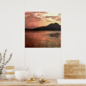 Dramatische zonsondergang in het landschappelijke poster (Keuken)