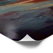 Dramatische zonsondergang strand golven landschap perfect poster (Hoek)