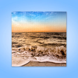 Dramatische zonsondergang Strandgolven Naples Flo Legpuzzel