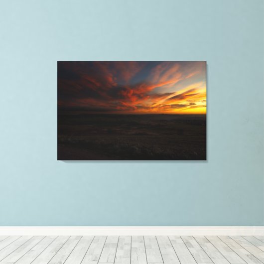 Dramatische zonsopgang canvas afdruk (Insitu (Houten vloer))