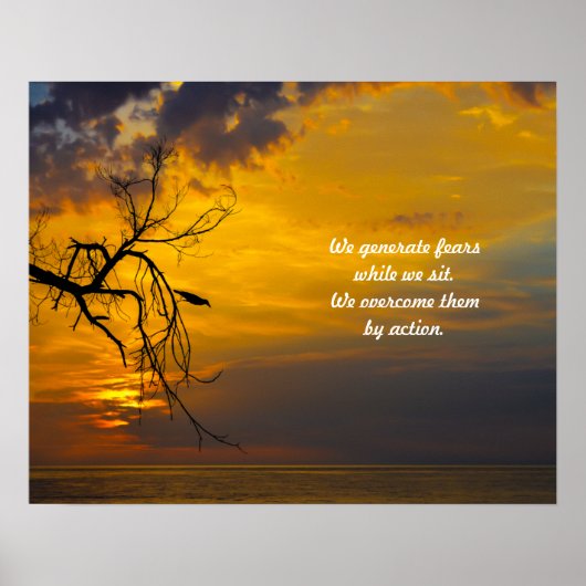 Dramatische zonsopgang met Oranje gloed Poster (Voorkant)