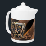 Dramatische Zwart & Koper Tool Mok Porseleinen The Theepot<br><div class="desc">Dramatische zwart en koper Tool Mok Porseleinen theepot</div>