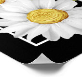 Dramatische zwart-wit madeliefjes bruiloft poster (Hoek)