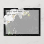 Dramatische Zwart Wit Orchidee Bloem Save the Date Aankondigingskaart (Achterkant)