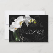 Dramatische zwart-wit orchidee matching RSVP (Voorkant)