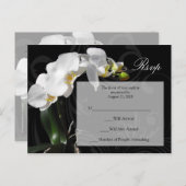 Dramatische zwart-wit orchidee RSVP-Briefkaart Uitnodiging Briefkaart (Voorkant / Achterkant)