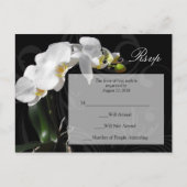 Dramatische zwart-wit orchidee RSVP-Briefkaart Uitnodiging Briefkaart (Voorkant)