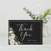 Dramatische zwart-witte madeliefjes Bedankt Flat (Staand voorkant)