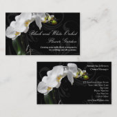 Dramatische zwart-witte orchidee bloem met swirl visitekaartje (Voorkant / Achterkant)