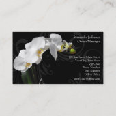 Dramatische zwart-witte orchidee bloem met swirl visitekaartje (Achterkant)