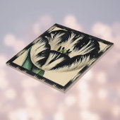 Dramatische zwarte en crème  tulp met rand tegeltje