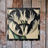 Dramatische zwarte en crème  tulp met rand tegeltje