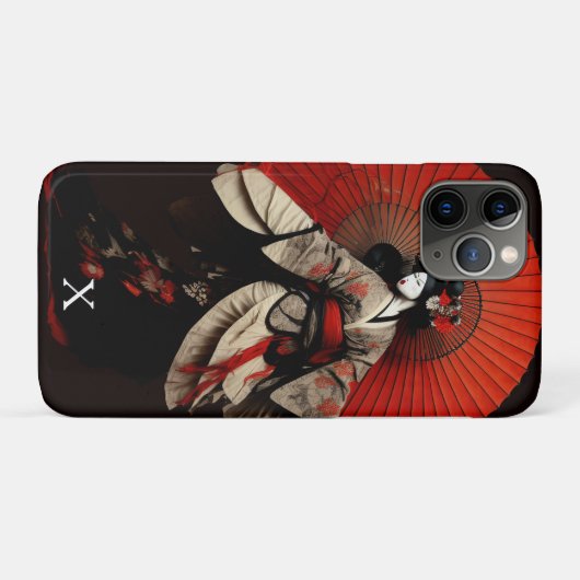 Dramatische zwarte en rode Kabuki-theater Case-Mate iPhone Case (Achterkant (horizontaal))
