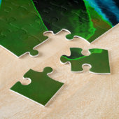 Dramatische Zwarte en Turquoise Abstracte Retro Dr Legpuzzel (Zijkant)