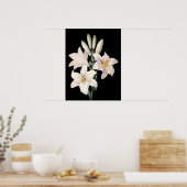 Dramatische zwarte en witte gelilie poster (Keuken)