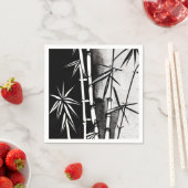 Dramatische zwarte en witte moderne bamboe servet (Insitu)