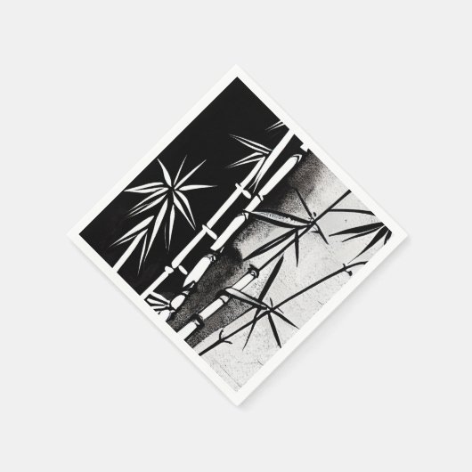 Dramatische zwarte en witte moderne bamboe servet (Hoek)