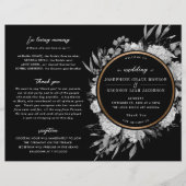 Dramatische zwarte en witte Waterverf Floral Weddi (Voorkant)