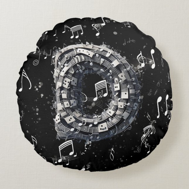 Dramatische Zwarte Musical Dad Ronde Katoenen Kuss Rond Kussen (Voorkant)