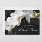 Dramatische zwarte w / orchidee bruids douche uitn kaart (Achterkant)