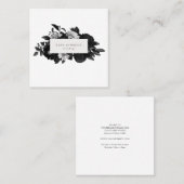 Dramatische zwarte witte herfst Klassiek ontwerp Vierkante Visitekaartje (Voorkant / Achterkant)
