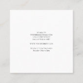 Dramatische zwarte witte herfst Klassiek ontwerp Vierkante Visitekaartje (Achterkant)