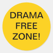 DRAMAVRIJE ZONE RONDE STICKER (Voorkant)