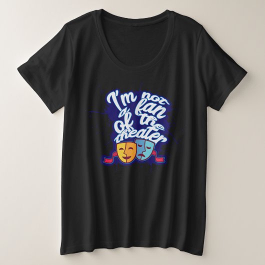 Dramma-Show voor actortheater Grote Maat T-shirt (Design voorkant)