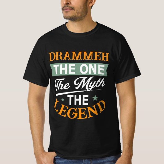 Drammeh De Ene De Mythe De Legende T-shirt (Voorkant)
