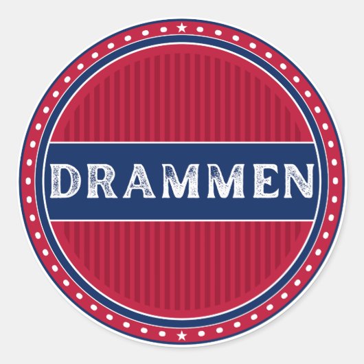 Drammen City Pride Embleem – Noorse identiteit Ronde Sticker (Voorkant)