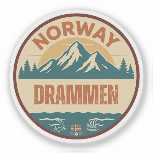 Drammen, Noorwegen Norway Sticker (Voorkant)