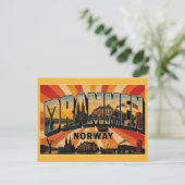 Drammen Noorwegen Rivierstad Ypsilonbrug Briefkaart (Staand voorkant)
