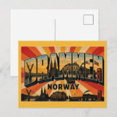 Drammen Noorwegen Rivierstad Ypsilonbrug Briefkaart (Voorkant / Achterkant)