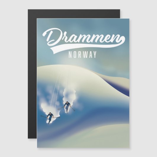 Drammen Noorwegen ski poster (Voorkant / Achterkant)