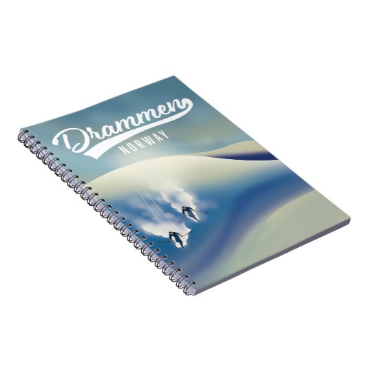 Drammen Noorwegen ski poster Notitieboek (Rechterzijde)