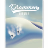 Drammen Noorwegen ski poster Sticker (Voorkant)