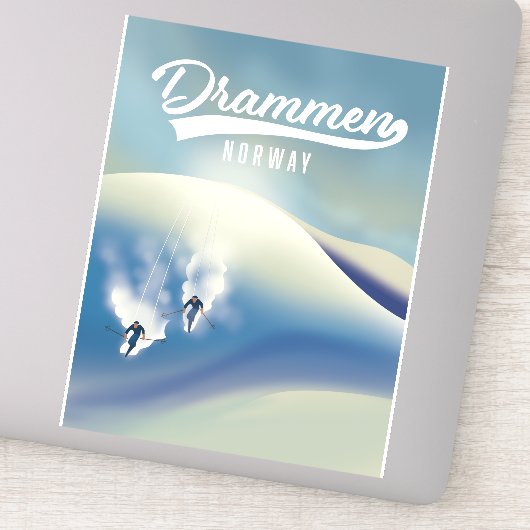 Drammen Noorwegen ski poster Sticker (Detail)