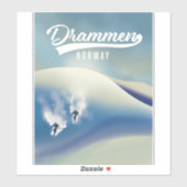 Drammen Noorwegen ski poster Sticker (Vel)