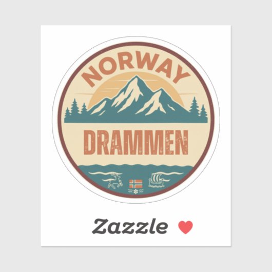 Drammen, Norge Noorwegen Sticker (Vel)