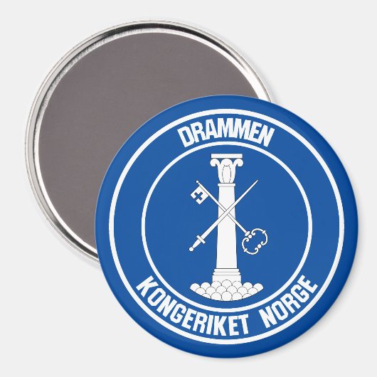 Drammen Round Emblem Magneet (Voorkant / Achterkant)