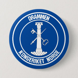 Drammen Round Emblem Ronde Button 7,6 Cm