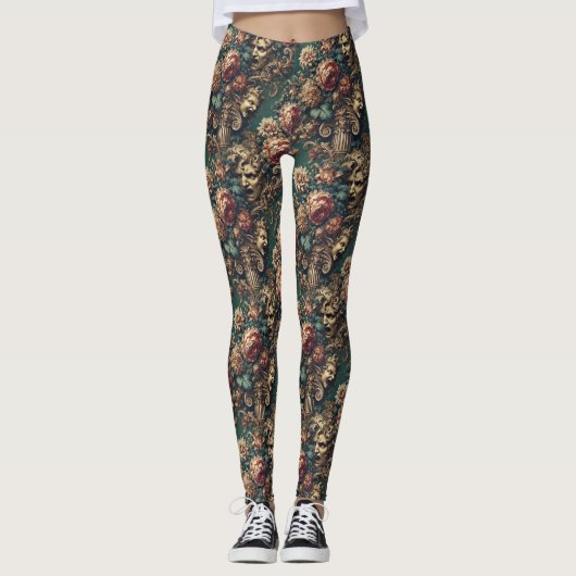 Dranged Decadence - Gotisch Victoriaans Leggings (Voorkant)