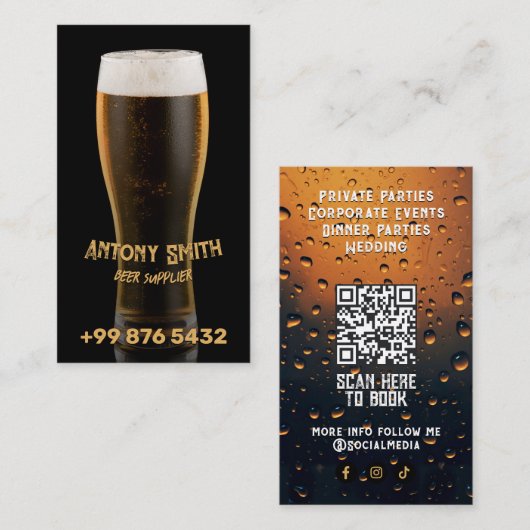drank bartender Professional | Bierleverancier Visitekaartje (Voorkant / Achterkant)