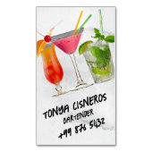 drank bartender Professional | Grijze Waterverf Magnetisch Visitekaartje (Voorkant Verticaal)