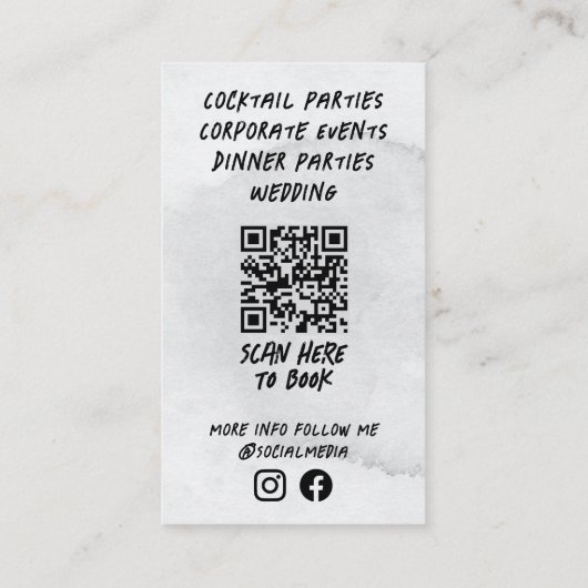 drank bartender Professional | Grijze Waterverf Visitekaartje (Achterkant)