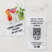 drank bartender Professional | Grijze Waterverf Visitekaartje (Voorkant / Achterkant)