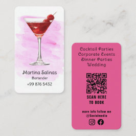 drank bartender Professional | Roze Waterverf Visitekaartje