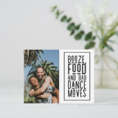 Drank, Eten, Slecht Dansen Leuk LGBT Gay Sla de Da Aankondigingskaart (Staand voorkant)