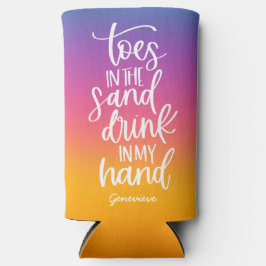 Drank in mijn Hand Mooie Typografie met Gradiënt Seltzer Blikjeskoeler